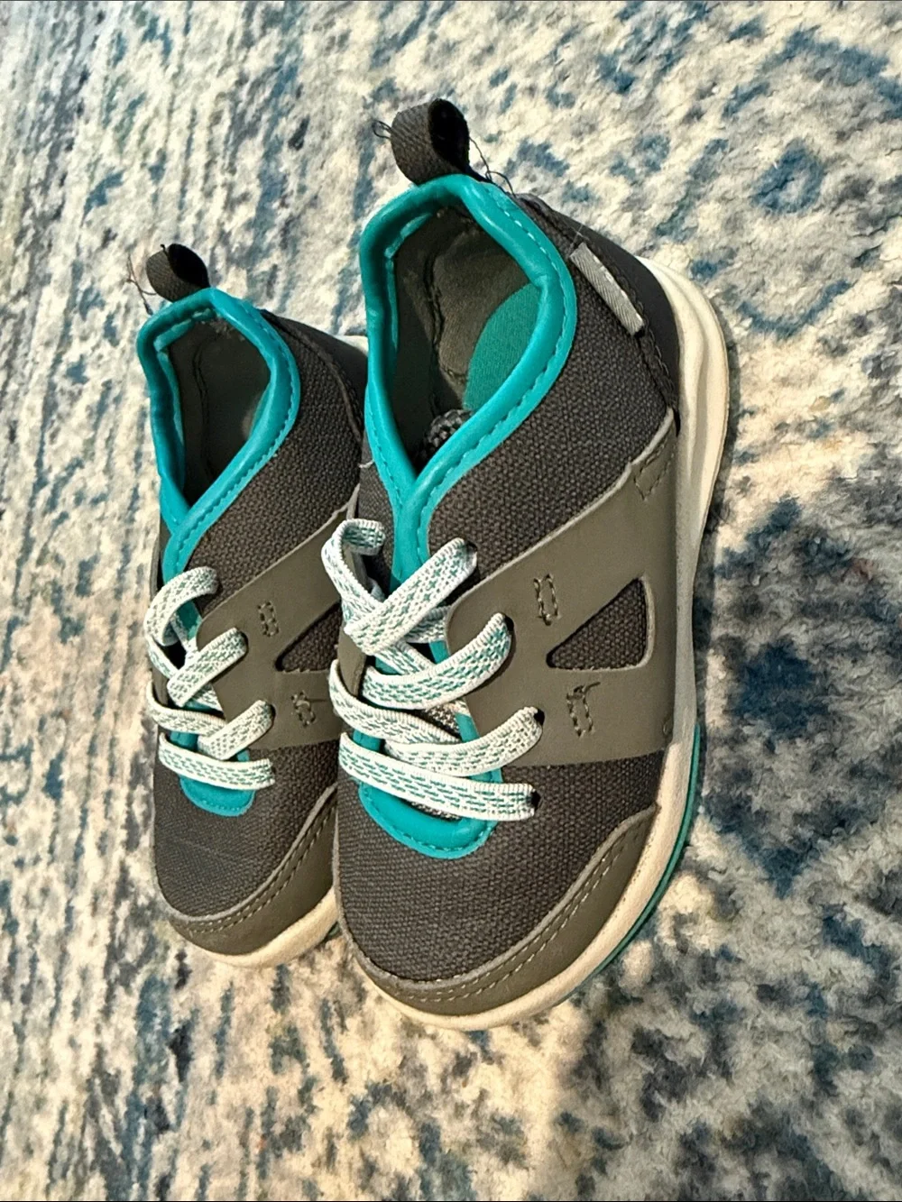 OshKosh B'gosh Gray and Teal Kids Sneakers